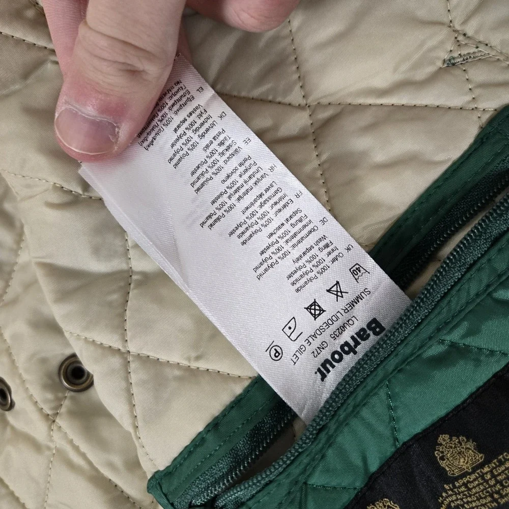 Barbour Vest Womens 4 Summer Liddesdale Gilet Quilted Green Full Zip Snap